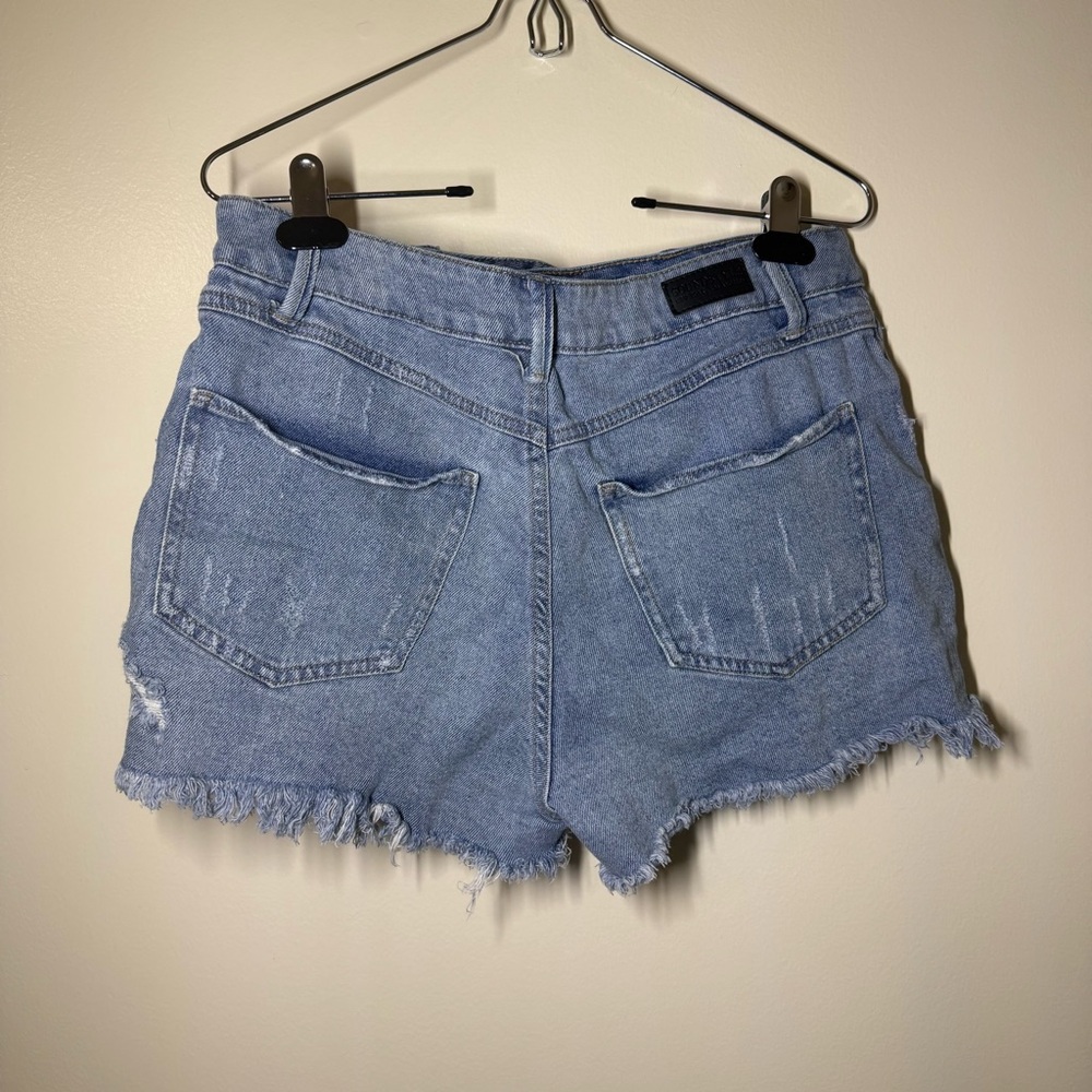 SoundStyle Blue Distressed Cut Off Denim Shorts - Picture 2 of 4